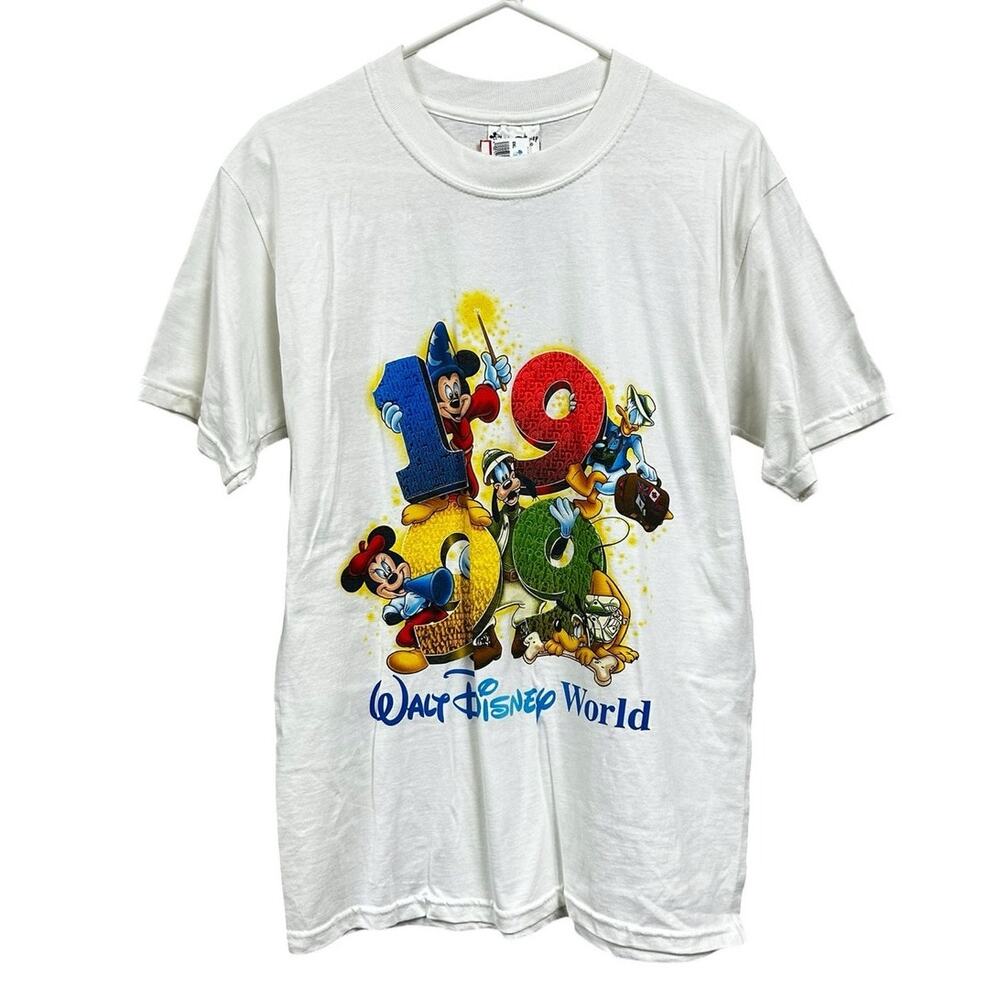 Vintage Deadstock Walt Disney World 1999 White Multi Short Sleeve Tee Small